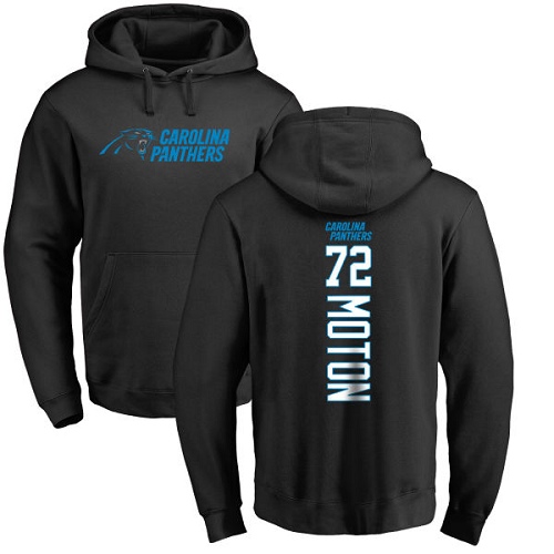 Carolina Panthers Men Black Taylor Moton Backer NFL Football #72 Pullover Hoodie Sweatshirts->carolina panthers->NFL Jersey